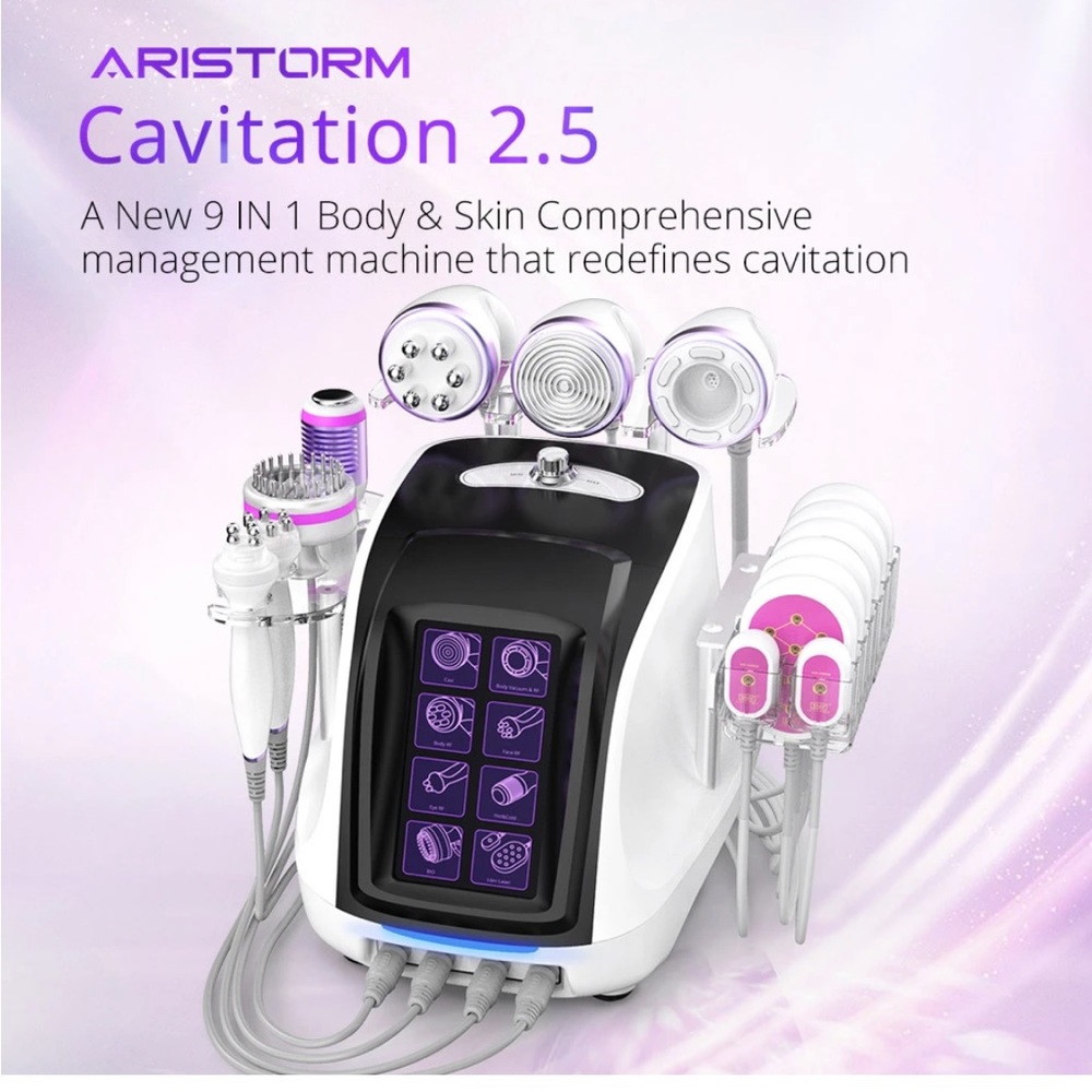 9 in 1 Aristorm Ultrasonic Cavitation Vacuum RF LED laser body slimming machine